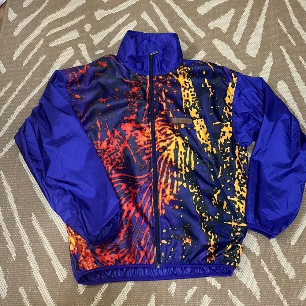 Vintage Louis Garneau Mens Full Zip Nylon Windbreaker Jacket Size Medium